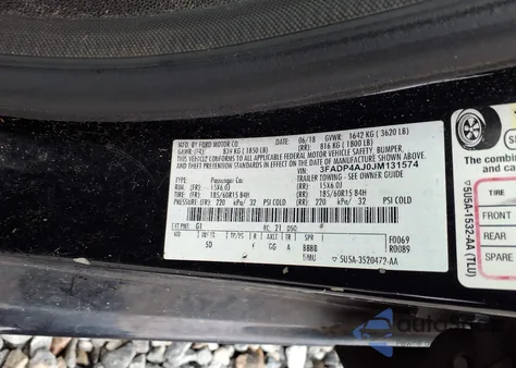 2018 Ford Fiesta S z USA, uszkodzony, nr VIN 3FADP4AJ0JM131574